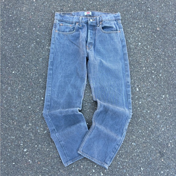 Levi’s 501 Mens Gray Denim Jeans Pants 36x30 - Picture 2 of 10